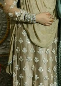 Heavy A Shape Dress With Lace Duppatta