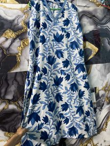 Floral Blue Kurta Set For Women