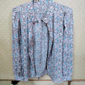 Vintage Floral Print Blouse