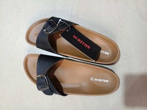 WOMEN&#39;S KillerX Black Buckle Slides, SIZE UK 5