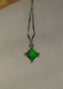 Green Emerald Charm Necklace