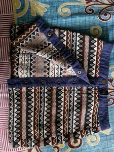 Patterned Button-Up Skirt