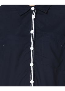 Navy Blue Button-Down Shirt