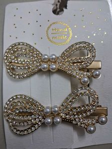 Sparkling Bow Hair Clips - Set of 2