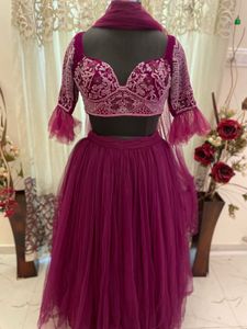 Magenta Embellished Lehenga Choli
