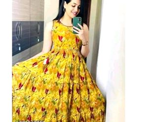 Cotton Anarkali Sleeveless Kurti For Women