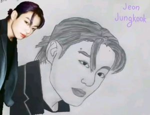 Bts Jungkook Sketch💜🐰🐰