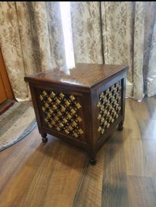 Beautiful Antique Wooden Stool with Storage for Li