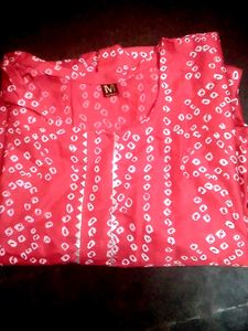 Red Bandhani Kurta