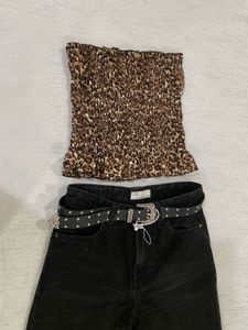 Y2k Leopard Print Tube Top