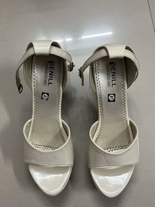 White Denill Heels - Size 41