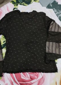 Crayon Green Full Sleeve Top For Girls