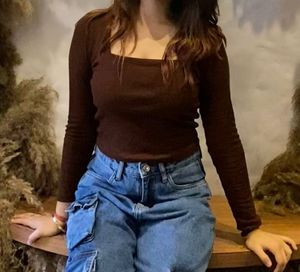 Brown Fitted Top