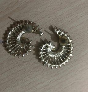 Vintage Rhinestone Spiral Earrings