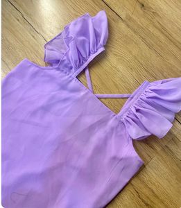 GEORGETTE LAVENDER RUFFLE KURTI💜💟