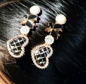 Butterfly &amp; Heart Drop Earrings