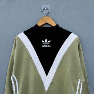 Adidas Colorblock Mock Neck Sweatshirt