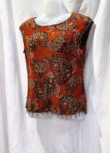 18211. Paisley Print Sleeveless Top