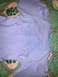 Puff Sleeve Blue Crop Top