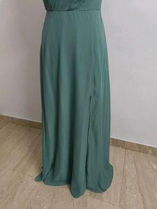 Elegant Sage Green One-Shoulder Gown