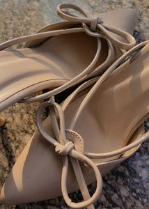 Nude Pointed Bow heels