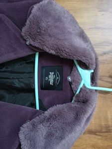 Purple Fur Collar Coat