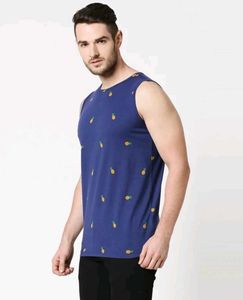 BEWAKOOF Men Printed Round Neck Pure Cotton Blue