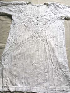 Short Chikenkari Kurta