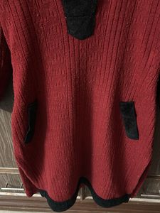 Vintage Maroon Tunic with Black Trim