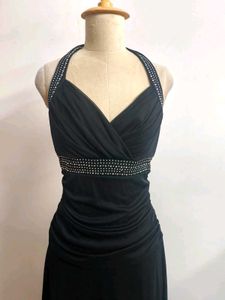 Elegant Black Halter Maxi Dress