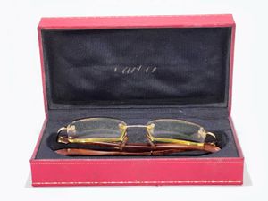 Vintage Cartier Rimless Eyeglasses Frame Gold