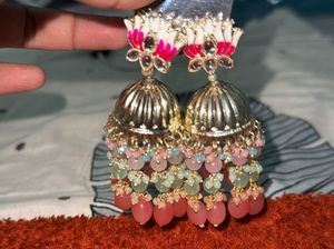 Lotus Jhumka Earrings