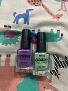 Miniso Nail Polish Set - Purple & Mint