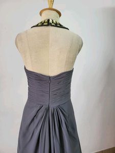 Elegant Navy Halter Gown