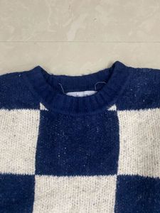 Checked Wool Sweater