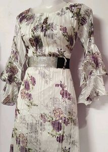 Floral Print Bell Sleeve Dress