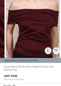 Burgundy Off-Shoulder Top size - large (97cm)