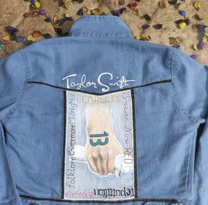TAYLOR SWIFT ALBUMS INSPIRED HANDPAINTED DENIM
