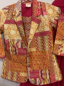 Chic Blazer &amp; Dress Set 3 pis Indowestern baby par