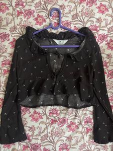 Floral Ruffle Crop Top/Jacket