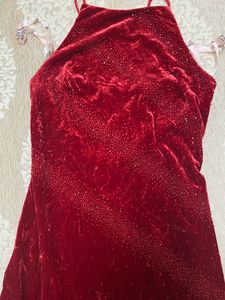 🌹Red Velvet Gown With Beadwork🌹