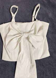 White Bow Tank Top