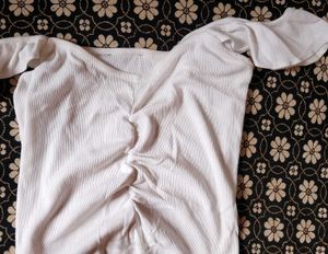 White Top With Flared Sleeves