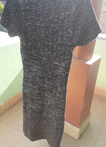 Short-sleeved Turtleneck Sweater Dress.