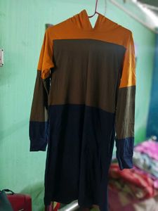 Color Block Hoodie Dress