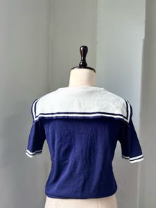 Sailor Style Knit Top Free Size