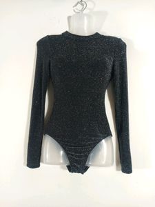 Divided By H&M Black & Silver Bodysuit Top