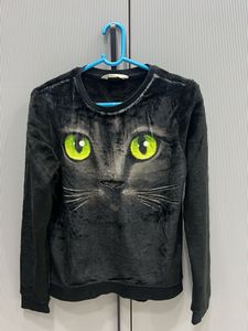 Black H&amp;M Cat Print Sweater Unisex