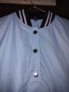 Light Blue &amp; White Varsity Jacket