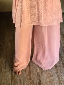 Beautiful Baby Pink Plazo And Kurti Set